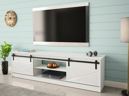 Meuble TV Charlotte 156 (Blanc + Blanc brillant)