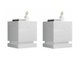 Ensemble de tables de chevet Linar (Blanc + Blanc brillant)