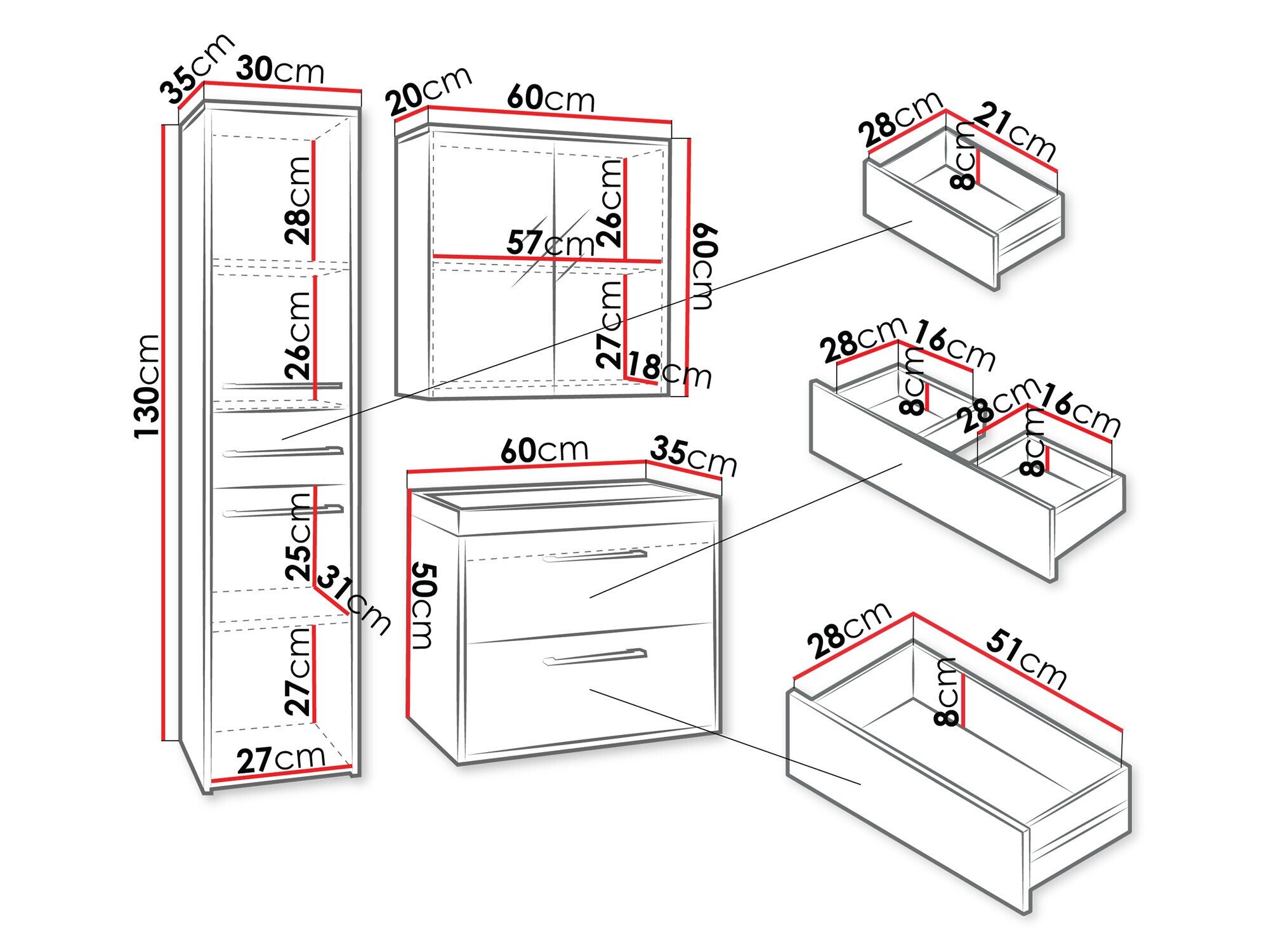 Ensemble de salle de bain Sarasota 173 (Chêne wotan)