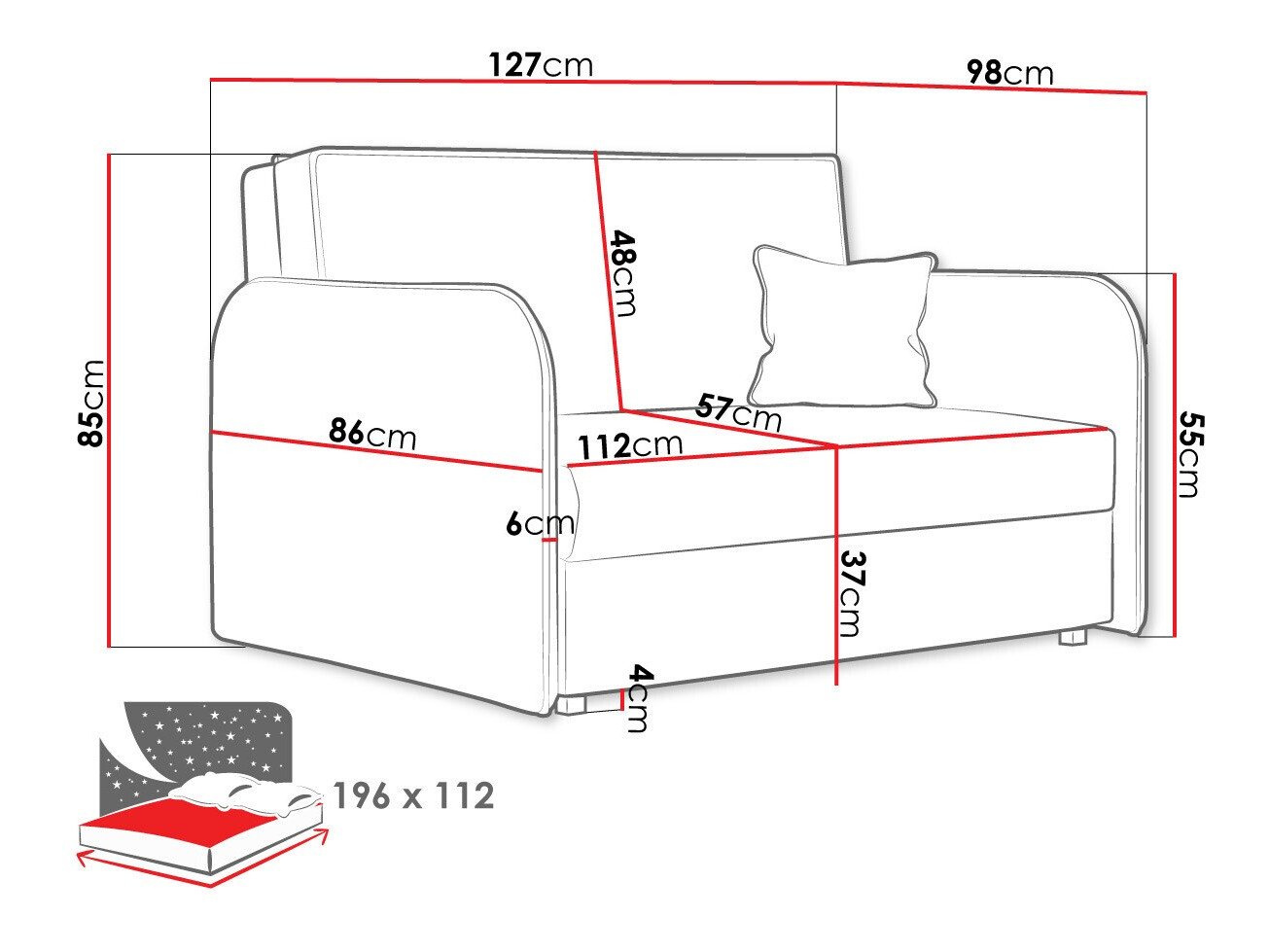 Canapé convertible Lirael II (Again 80)