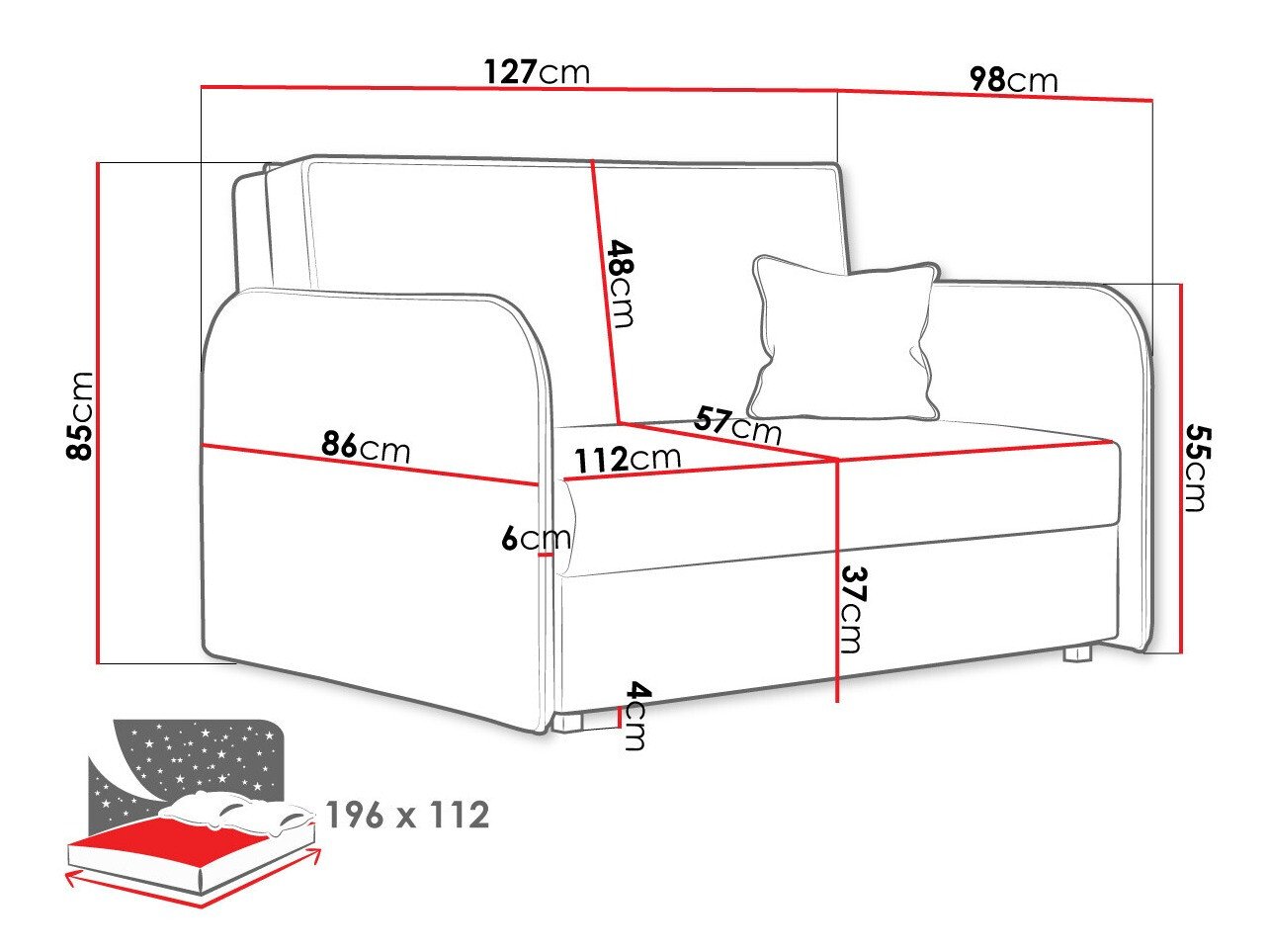 Canapé convertible Lirael II (Again 85)