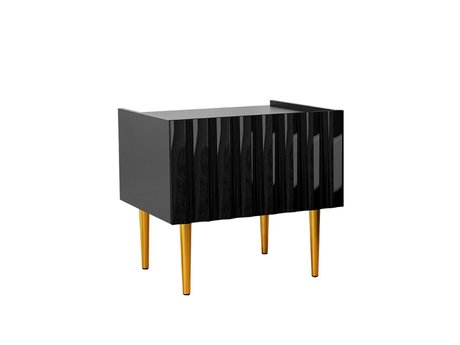 Table de chevet Amplexal (Noir brillant + Noir)