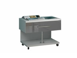 Table de chevet Salmere 103 (Blanc + Gris brillant)