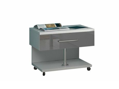 Table de chevet Salmere 103 (Blanc + Gris brillant)