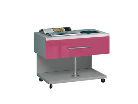 Table de chevet Salmere 103 (Blanc + Rose brillant)