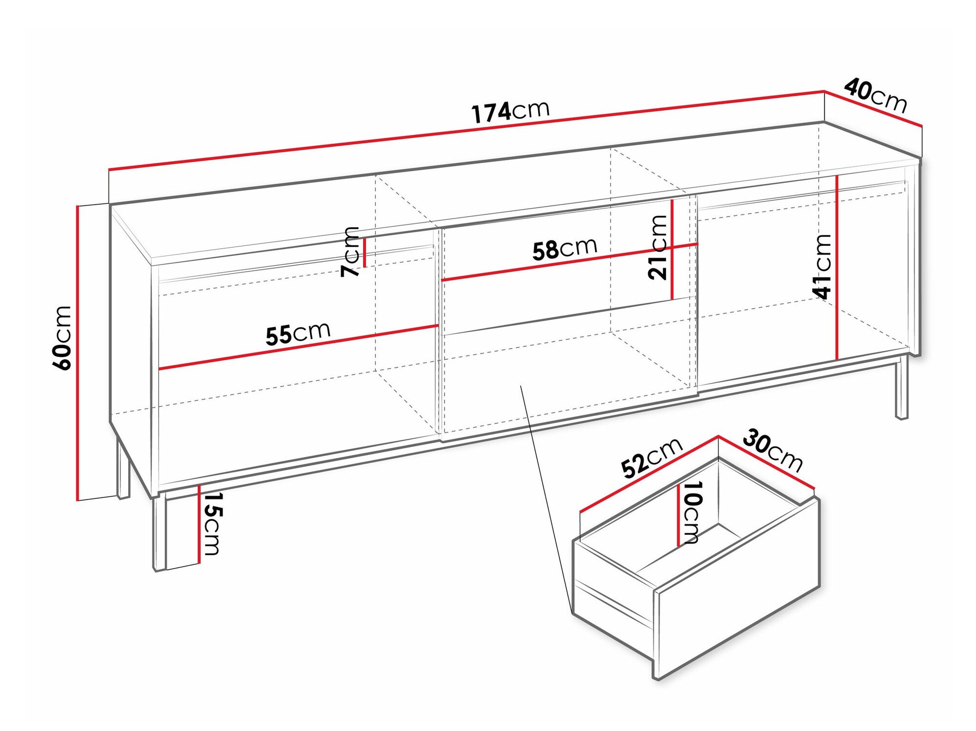 Meuble TV Comfivo Delruva I (Blanc)