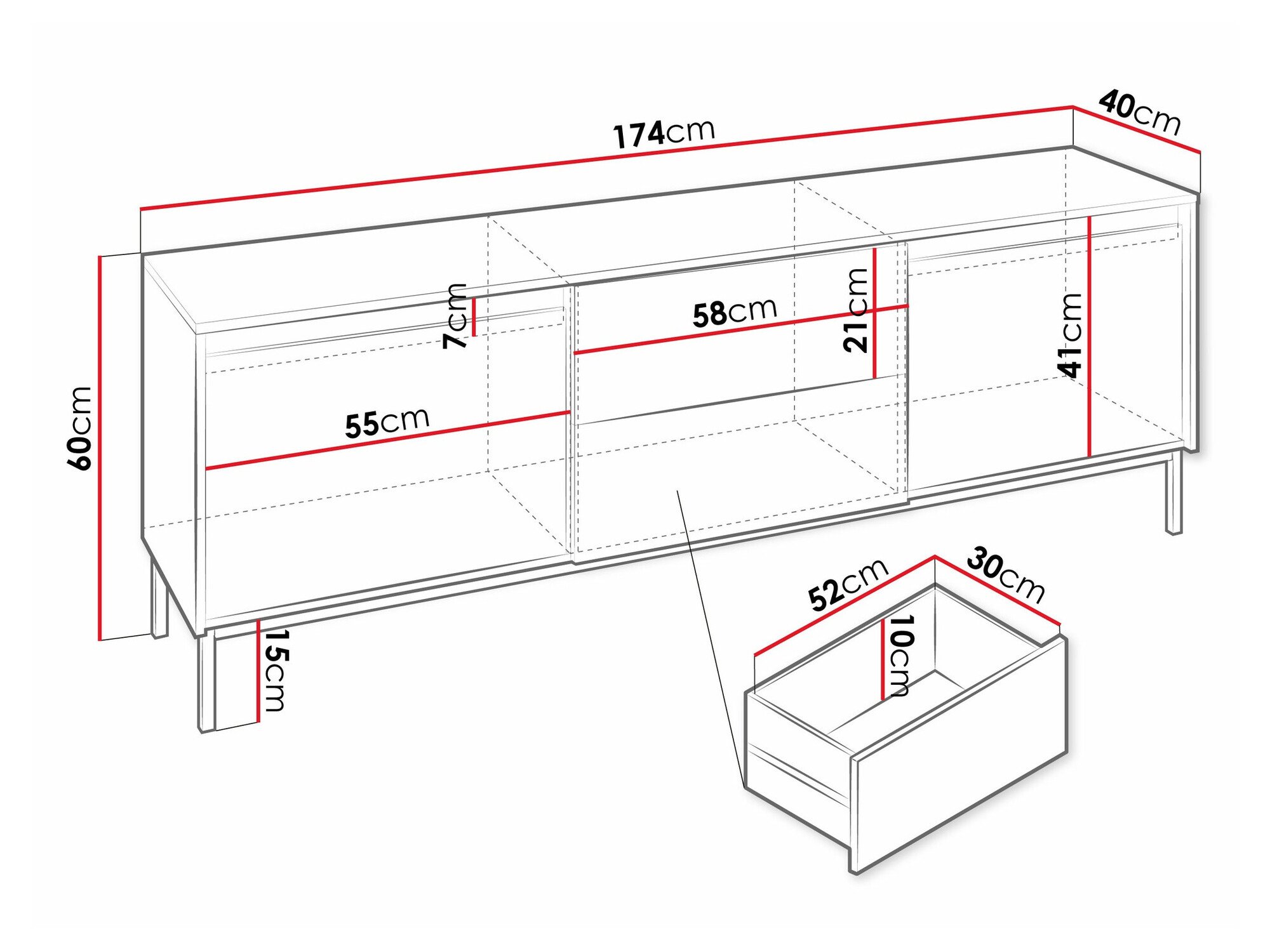 Meuble TV Comfivo Delruva I (Noir)