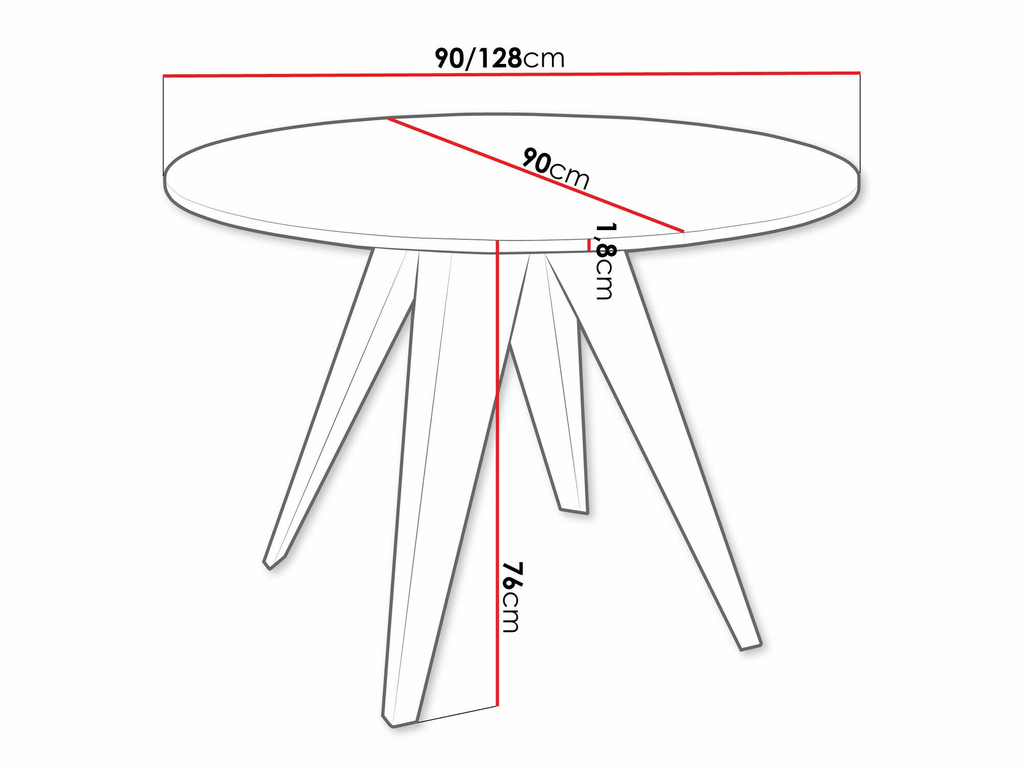 Table Oswego 114 (Noir)