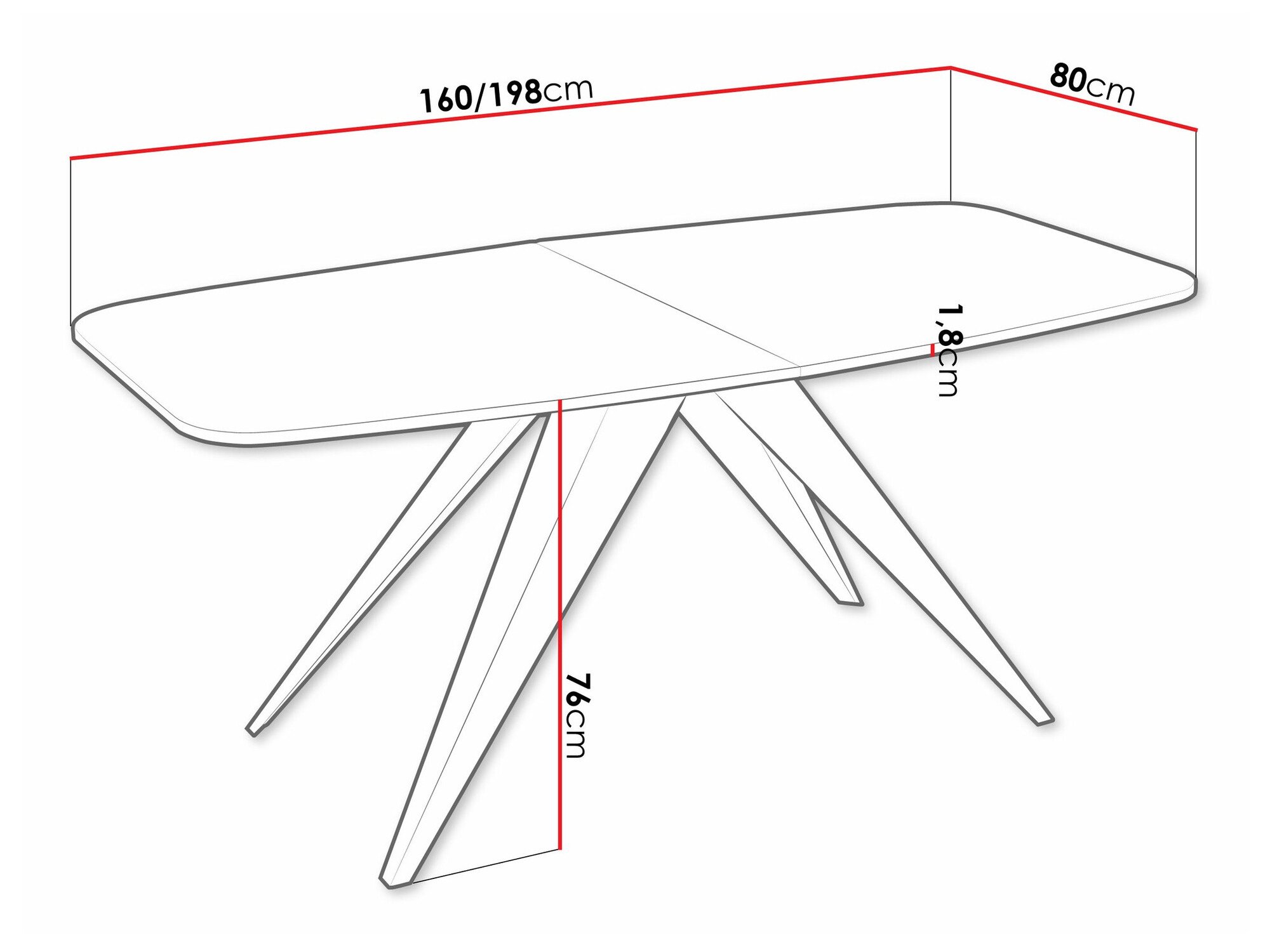 Table Oswego 115 (Noir + Blanc)