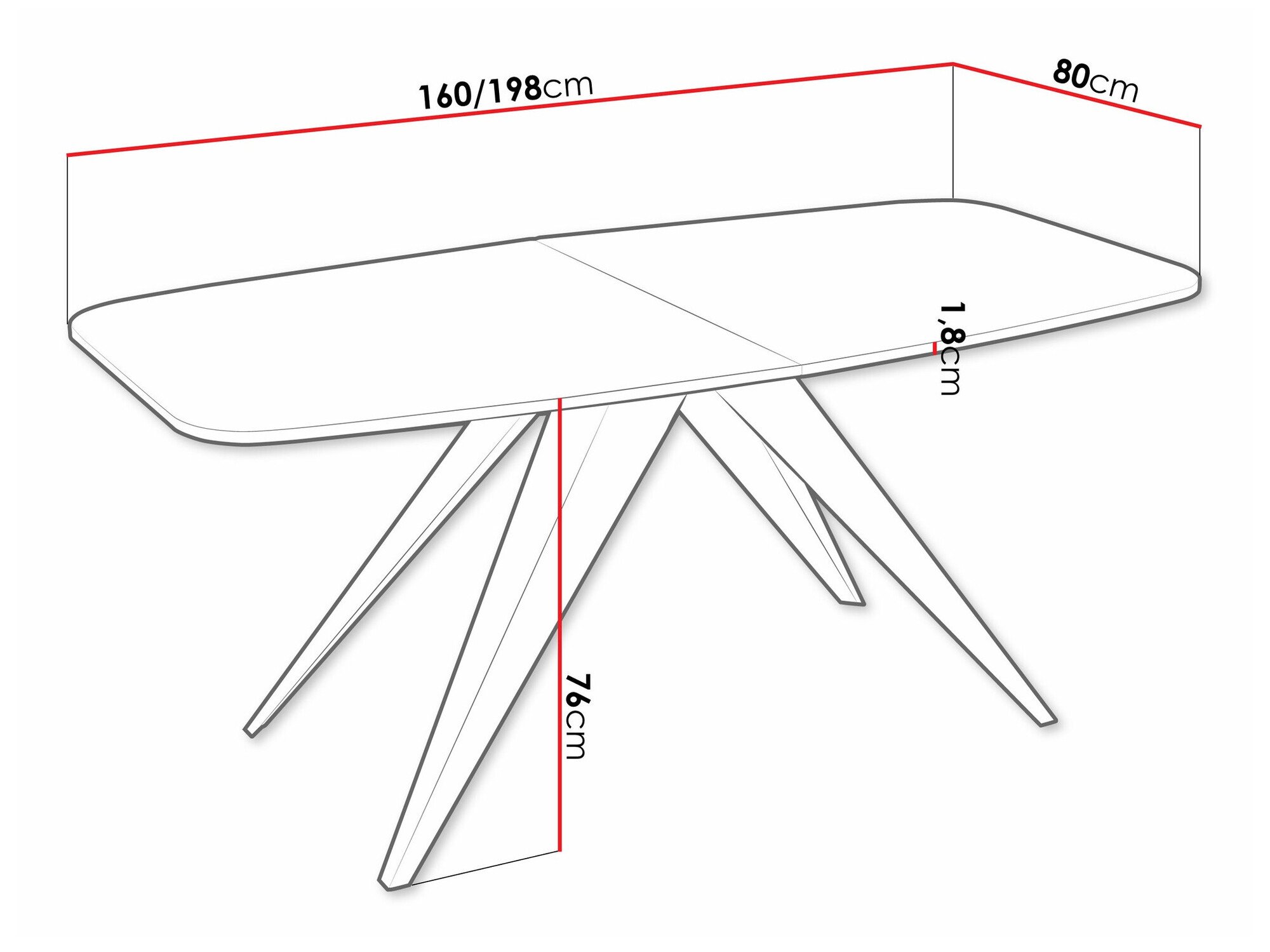 Table Oswego 115 (Noir + Marbre blanc)