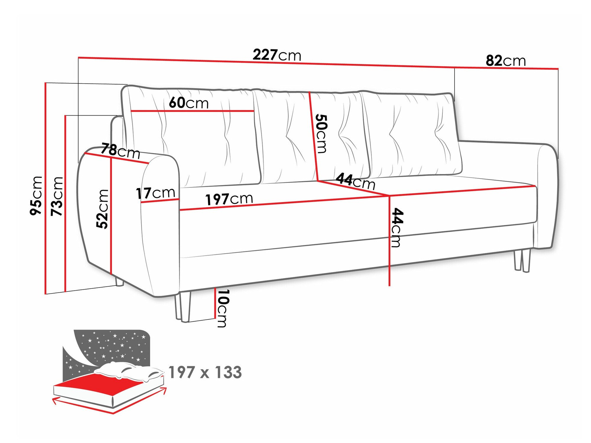 Canapé convertible Memphis 143 (Itaka 10)