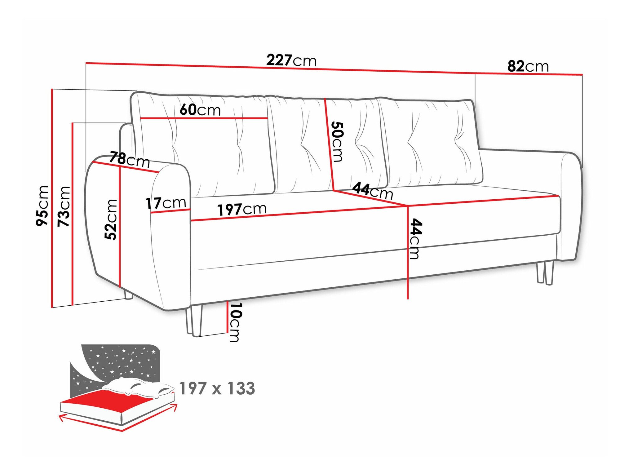 Canapé convertible Memphis 143 (Itaka 11)