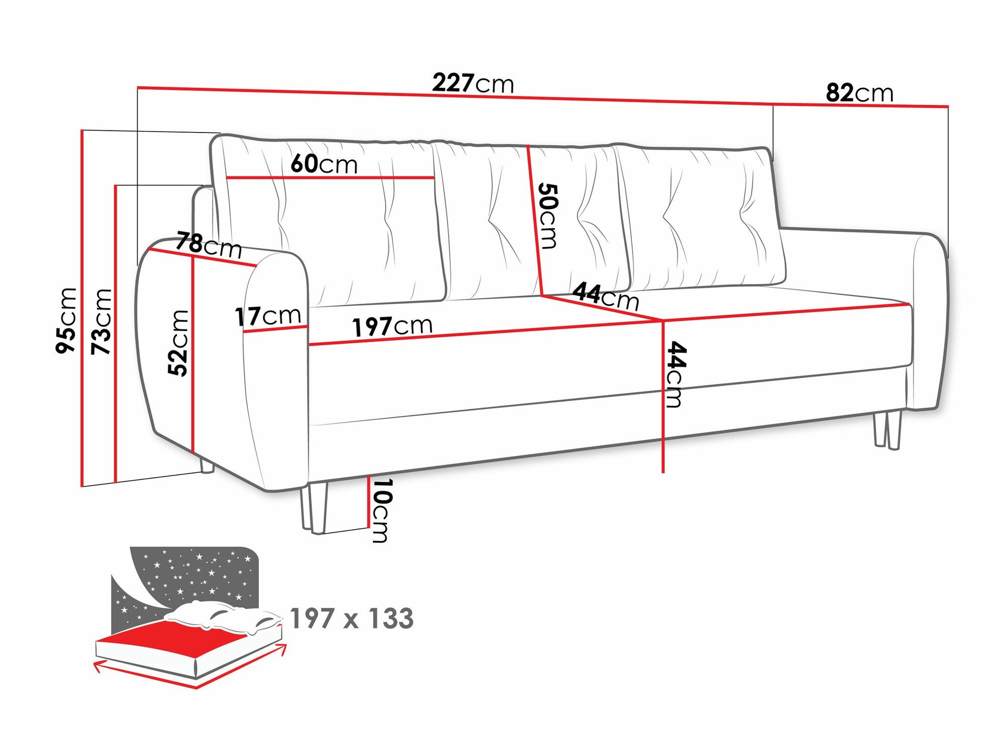 Canapé convertible Memphis 143 (Itaka 14)