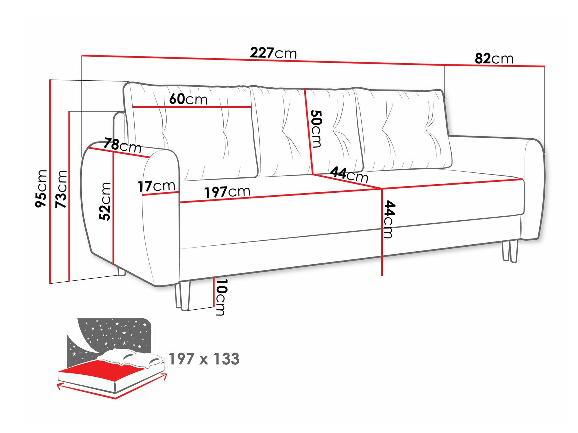 Canapé convertible Memphis 143 (Itaka 15)