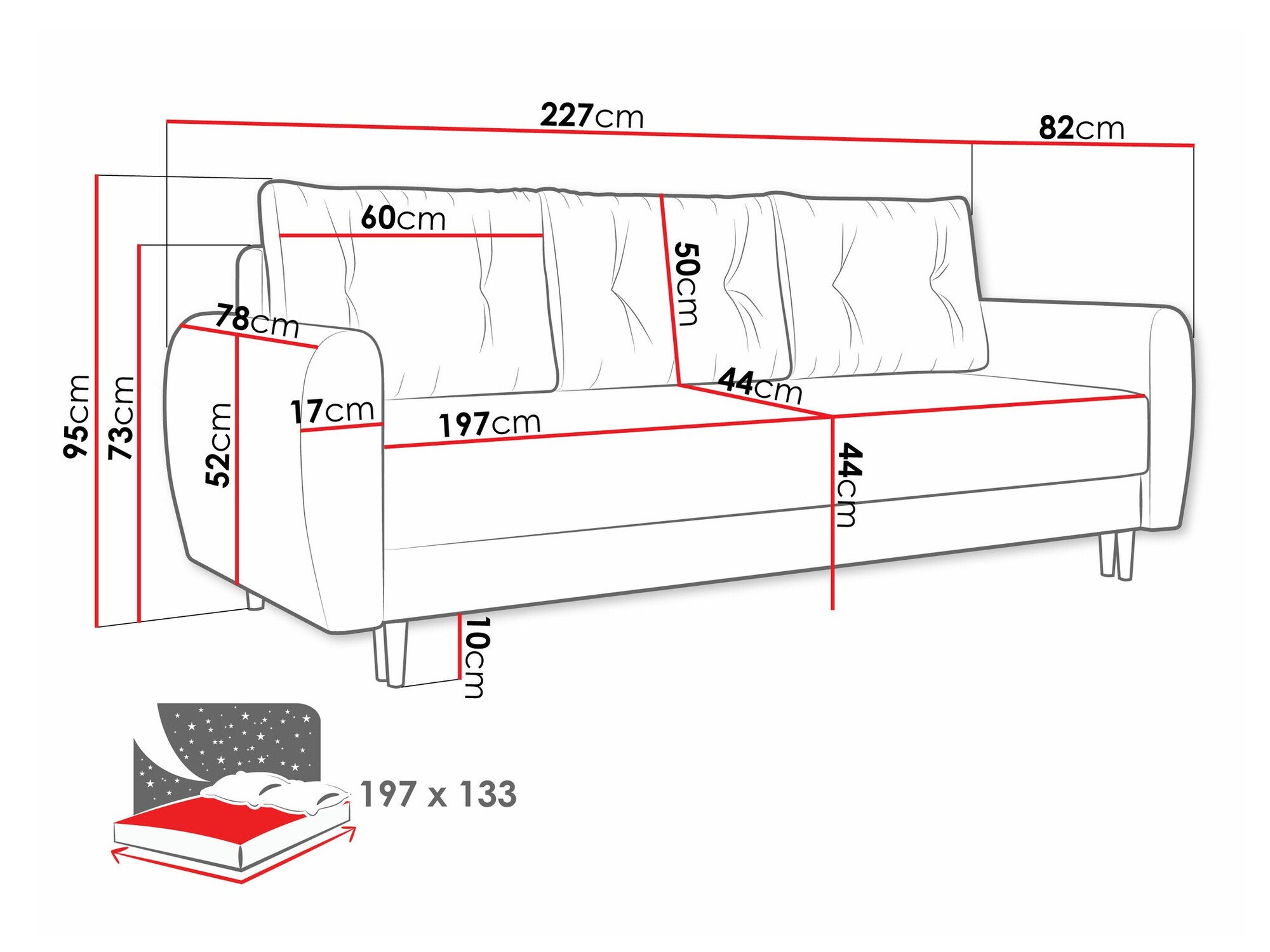 Canapé convertible Memphis 143 (Itaka 16)