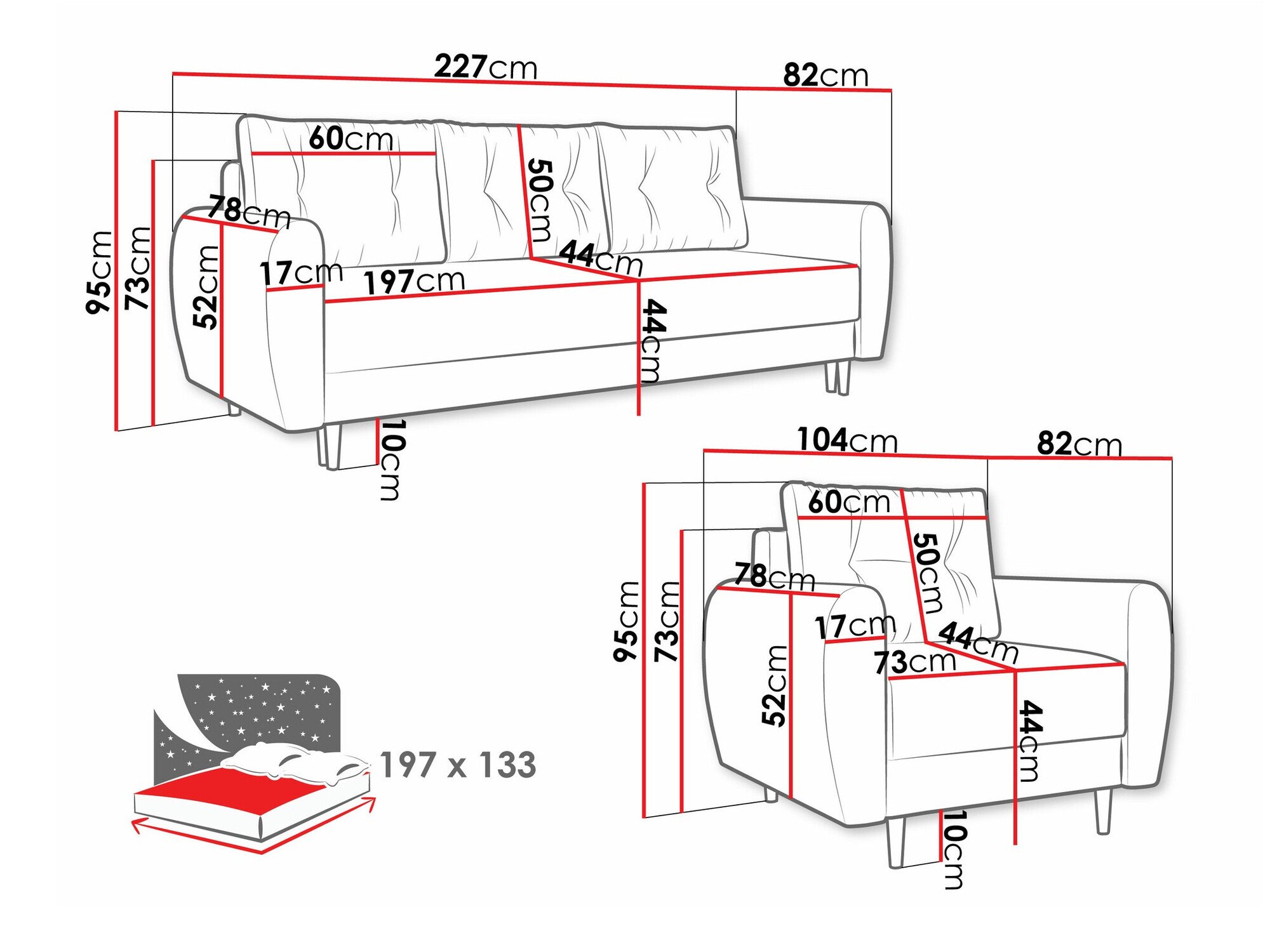 Ensemble de canapés Memphis 145 (Itaka 16)