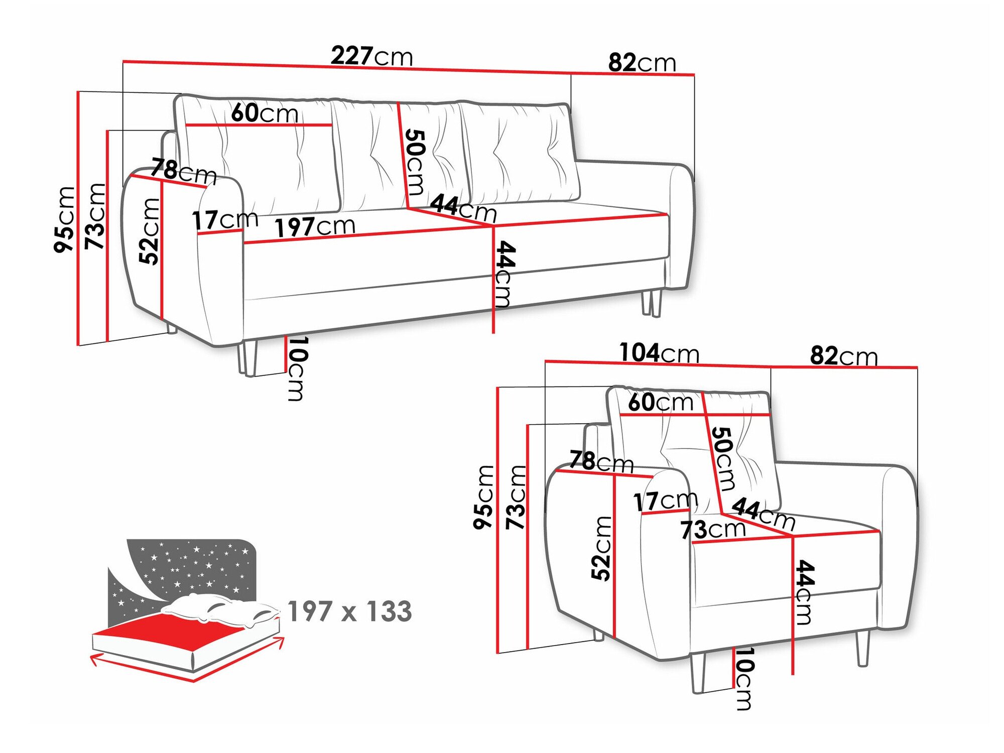 Ensemble de canapés Memphis 145 (Itaka 33)
