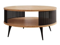 Table basse Sordore 100 (Noir + Chêne doré artisanal)