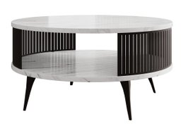 Table basse Sordore 100 (Noir + Marbre blanc)