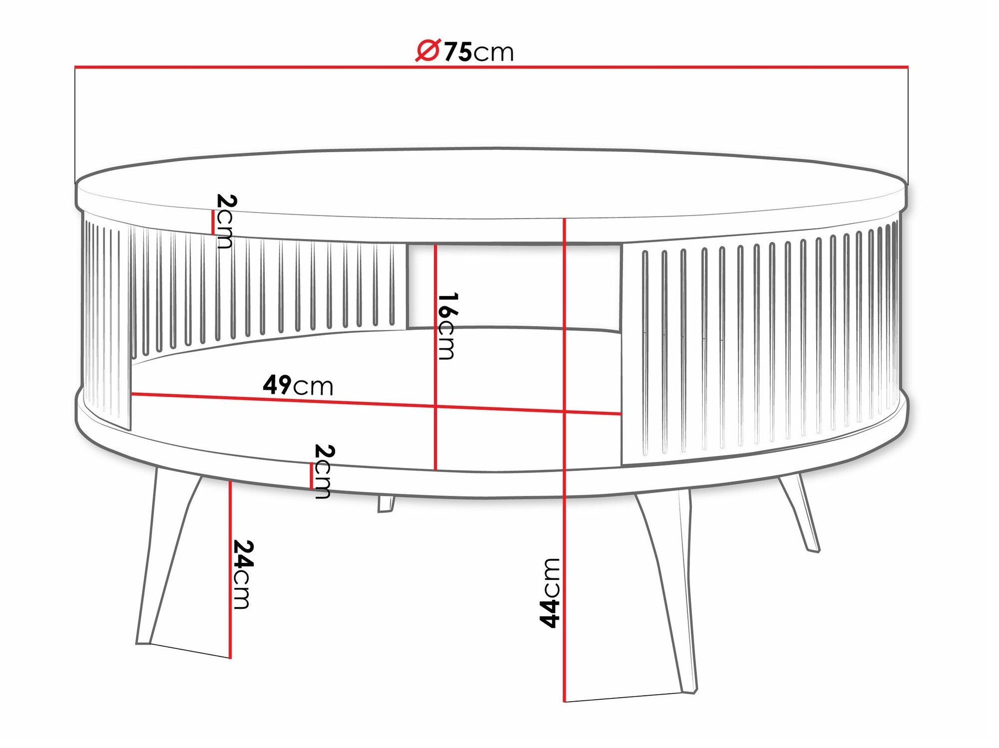 Table basse Vitum (Noir + Blanc)