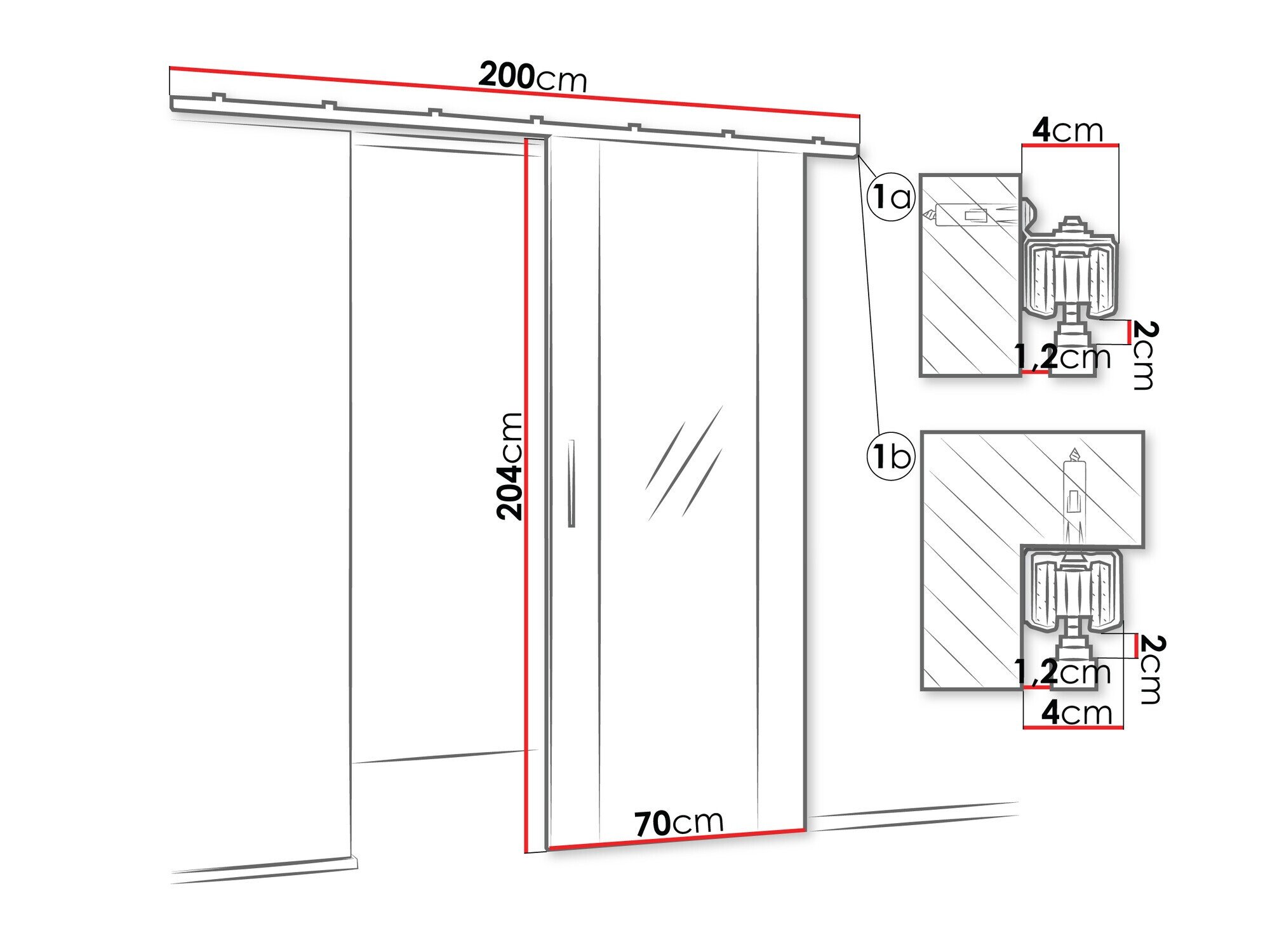 Porte coulissante Hartford 486 (Blanc)