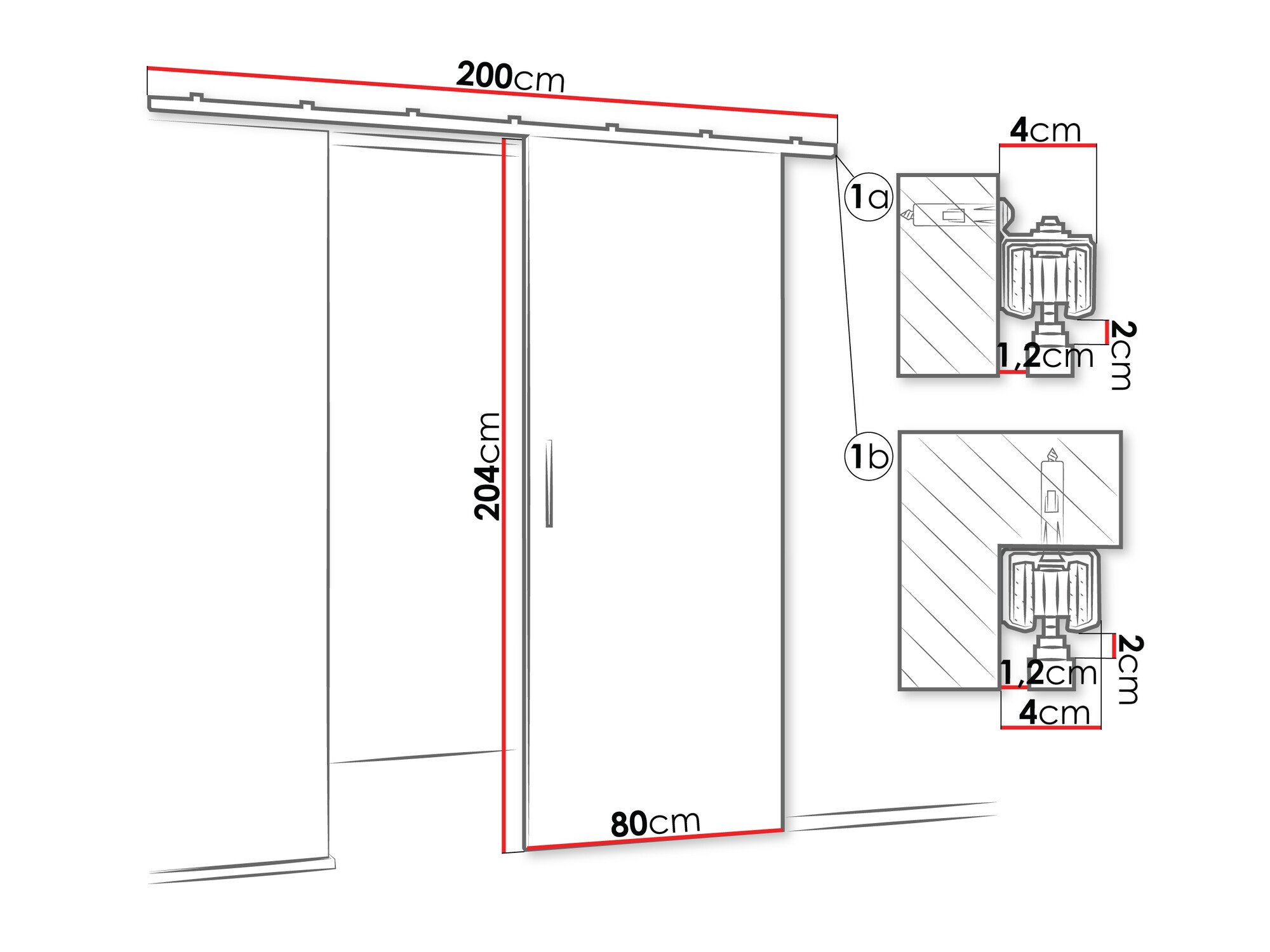 Porte coulissante Hartford 489 (Blanc)