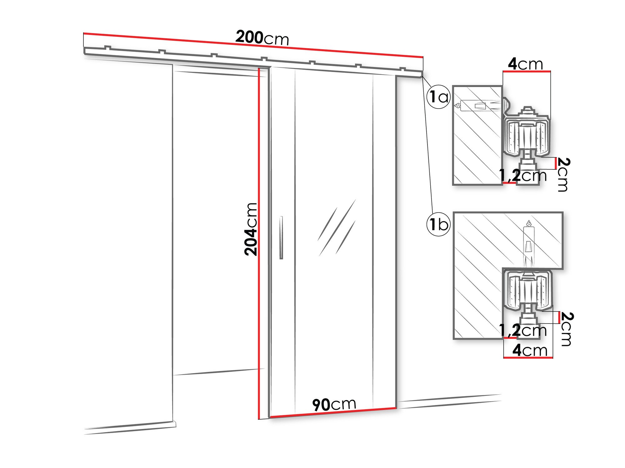 Porte coulissante Hartford 490 (Blanc)