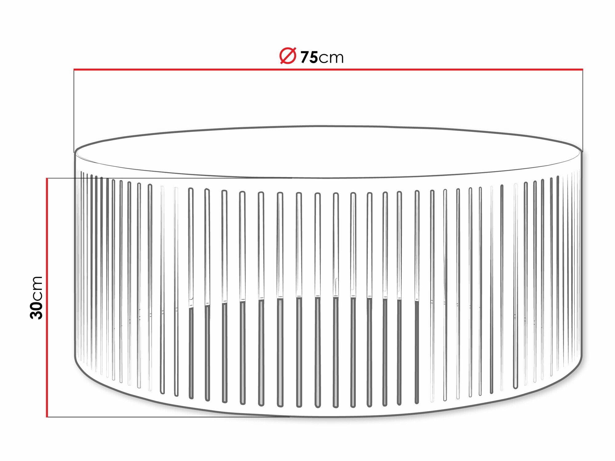 Table basse Oswego 122 (Noir)