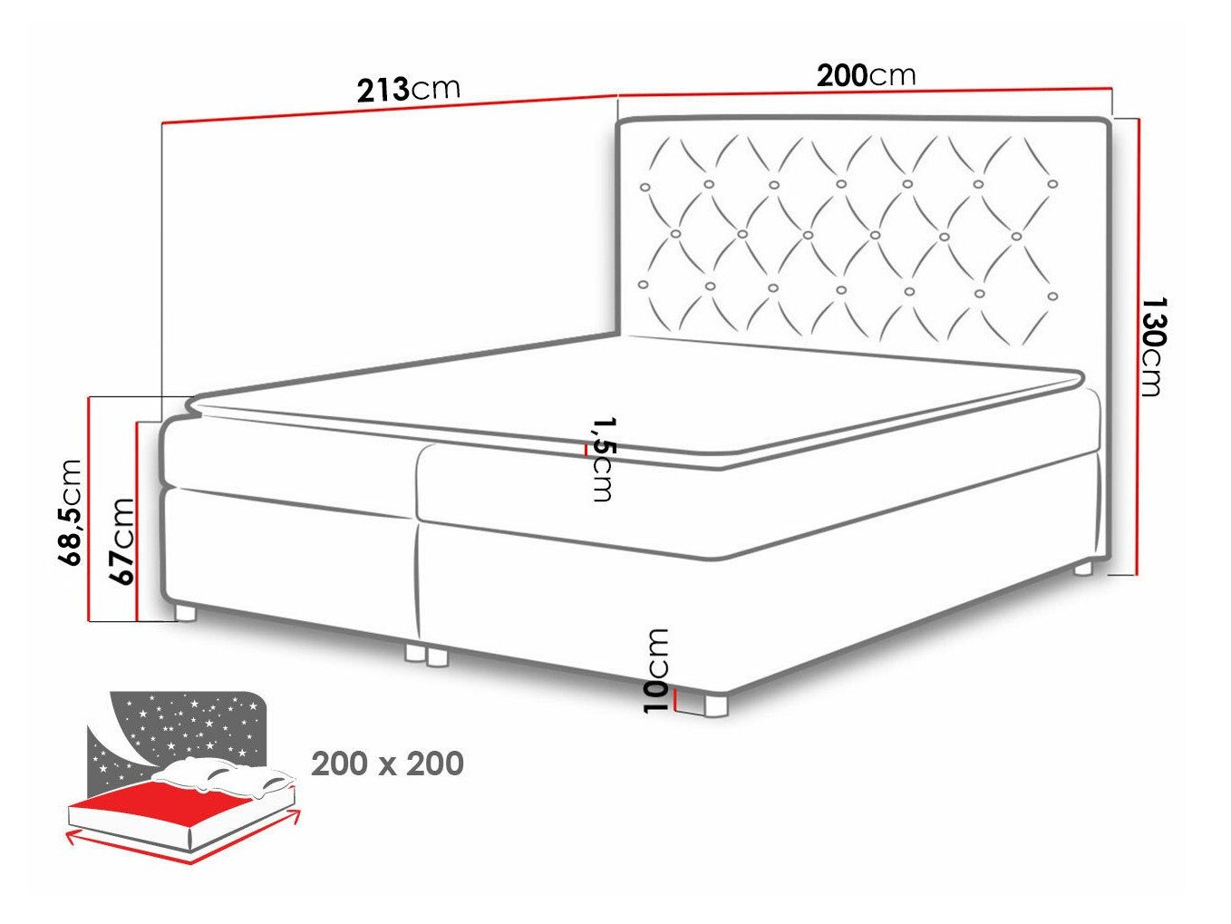 Lit boxspring Domus (Primo 8801)