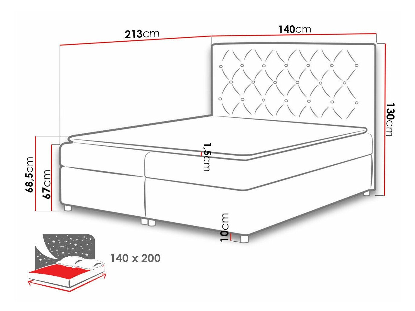 Lit boxspring Domus (Primo 8804)