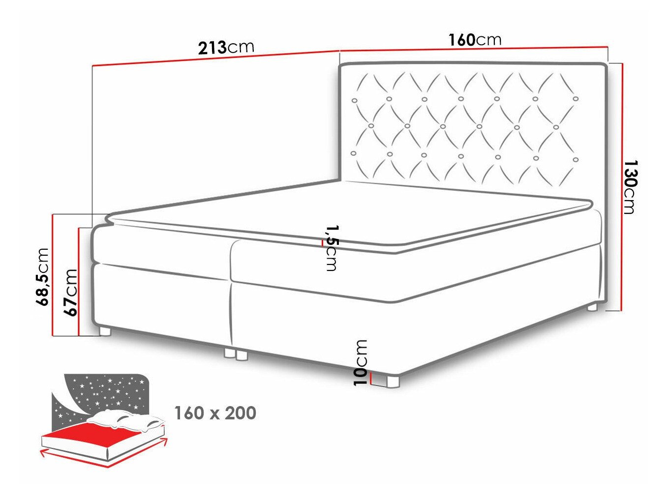 Lit boxspring Domus (Primo 8809)