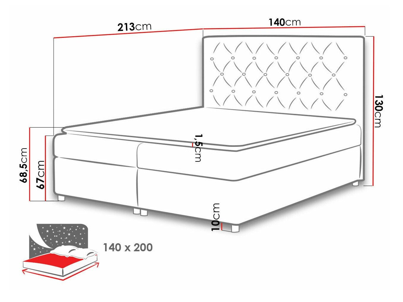 Lit boxspring Domus (Primo 8809)