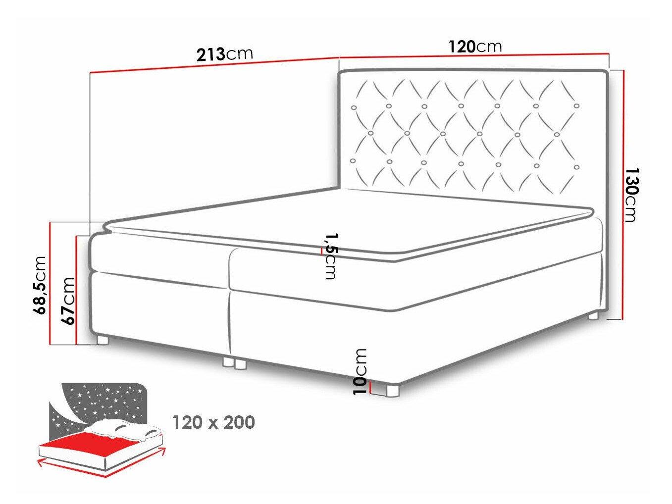 Lit boxspring Domus (Primo 8809)