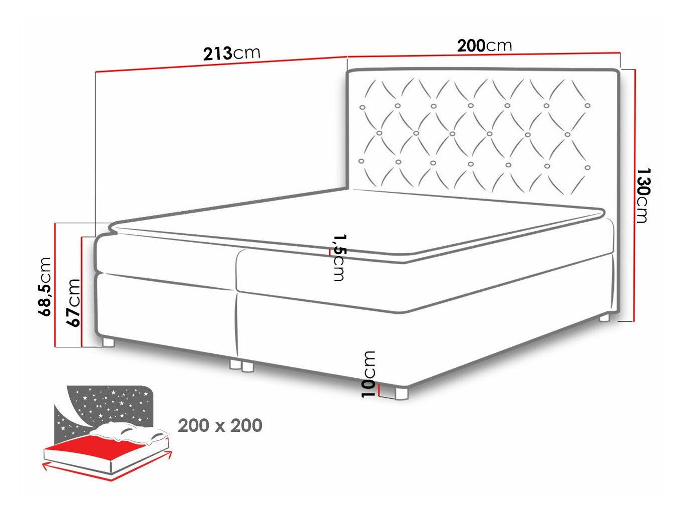 Lit boxspring Domus (Primo 8809)