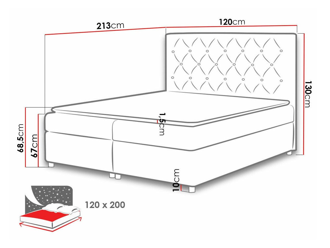 Lit boxspring Domus (Primo 8813)