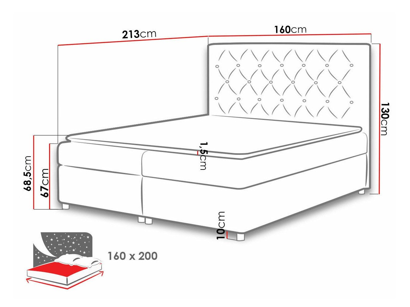 Lit boxspring Domus (Soft 017)