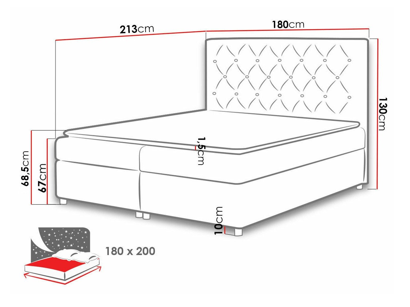 Lit boxspring Domus (Soft 017)