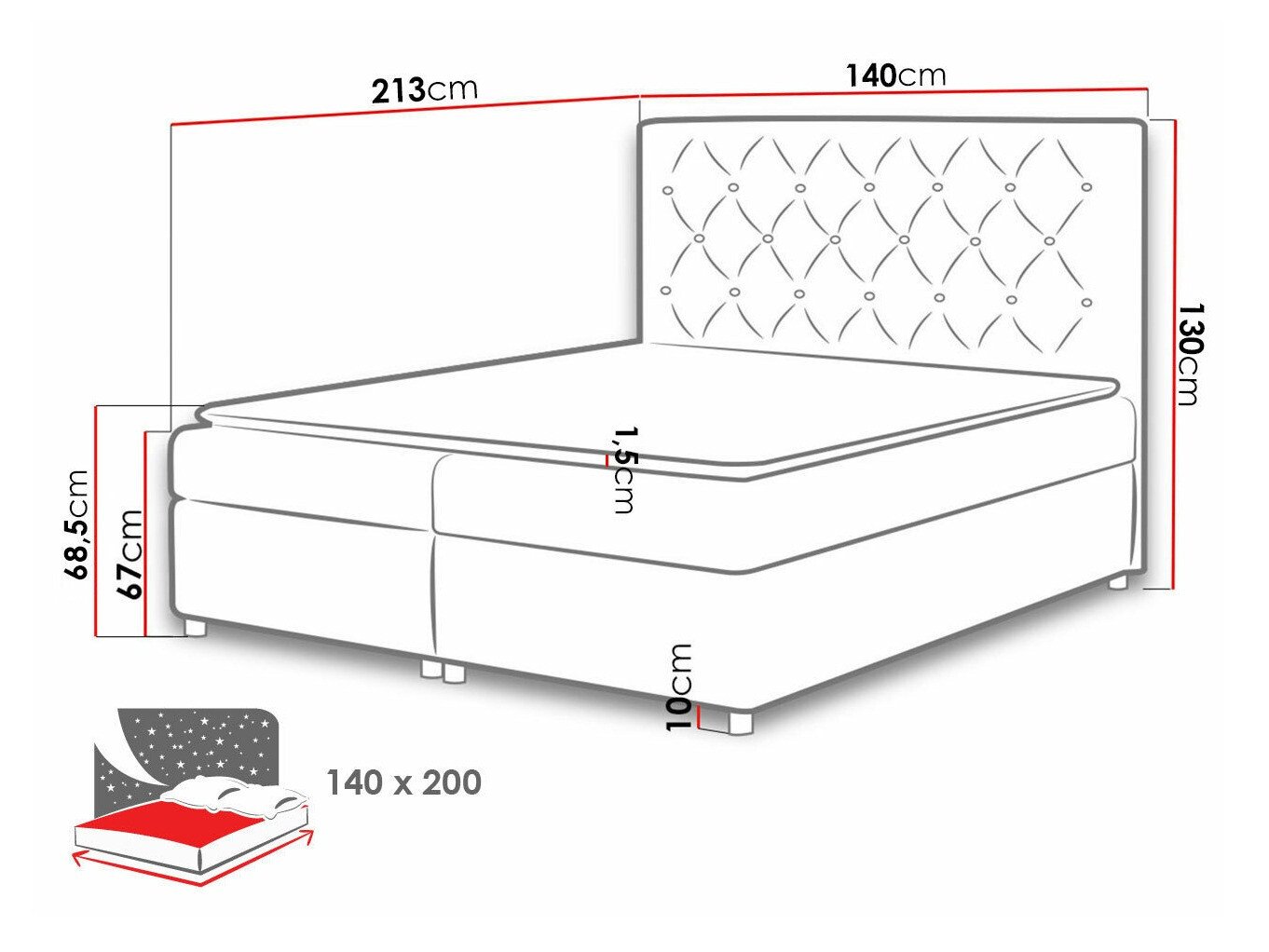 Lit boxspring Domus (Soft 017)
