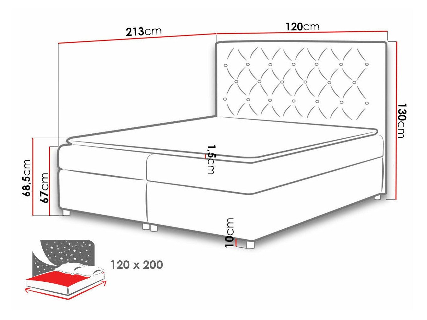 Lit boxspring Domus (Soft 017)