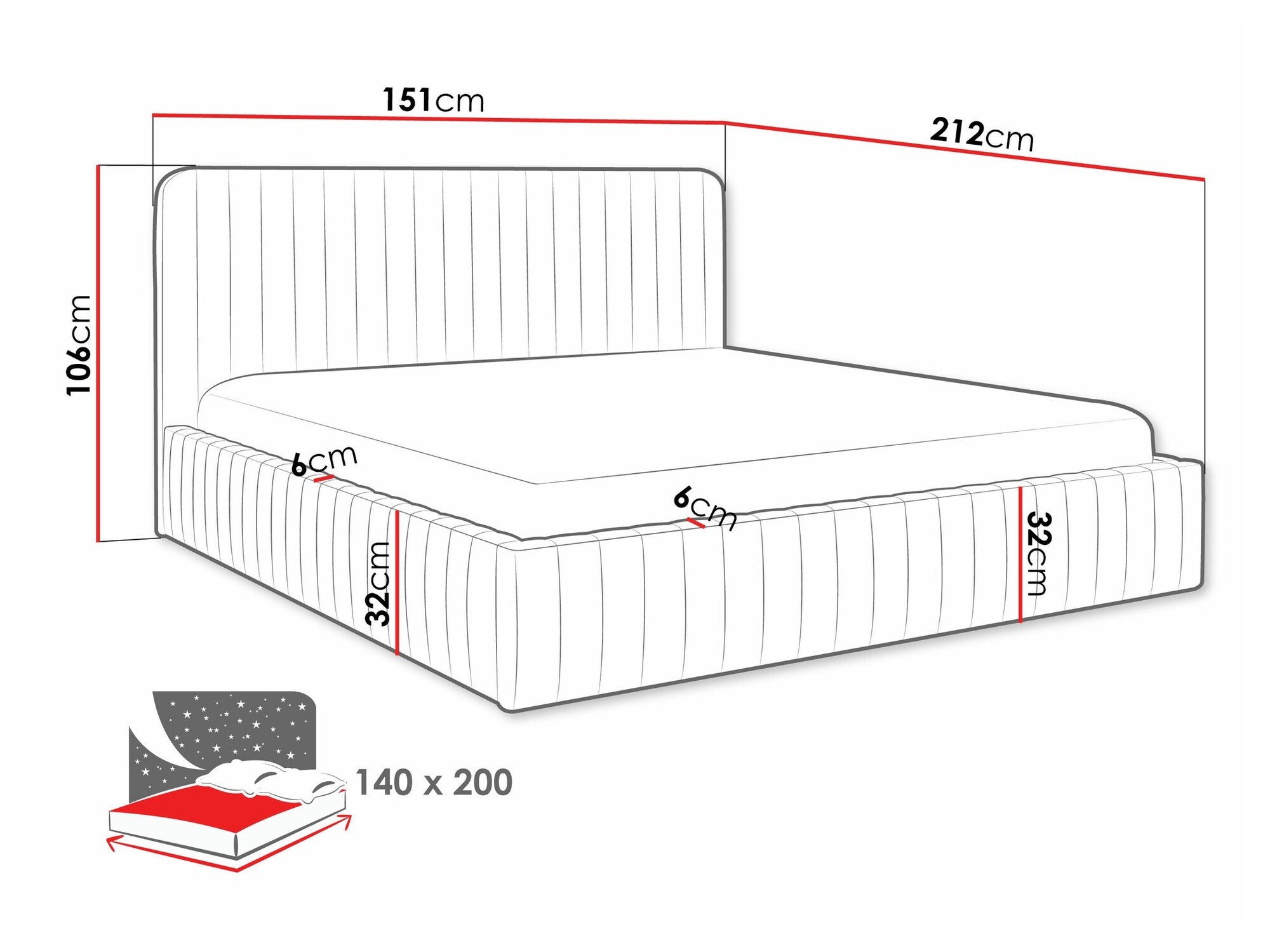Lit TrendyNest Caprion (Velluto 29)