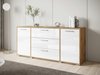 Commode Sarasota 174 (Chêne wotan + Blanc brillant)