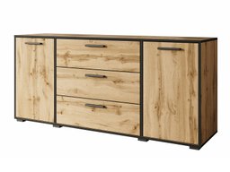 Commode Sarasota 174 (Noir + Chêne wotan)