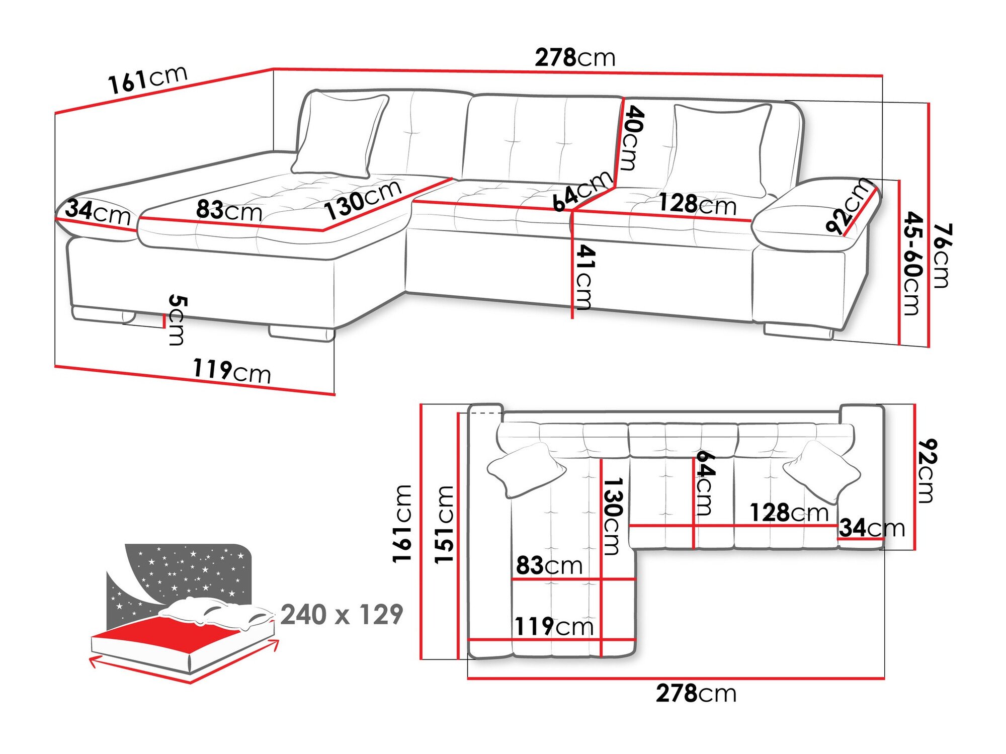 Canapé d'angle Comfivo Sanitas II (Horton 204.01)