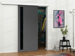 Porte coulissante Dover 126 (Anthracite + Noir)