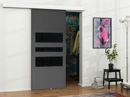 Porte coulissante Dover 140 (Anthracite + Noir)