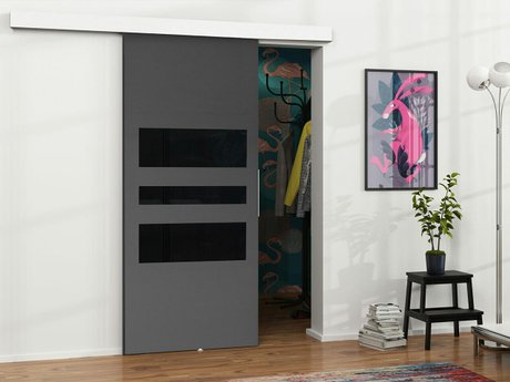 Porte coulissante Dover 140 (Anthracite + Noir)