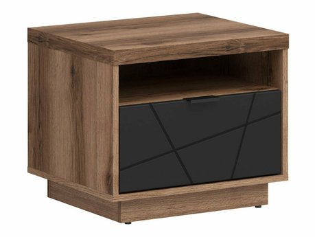 Table de chevet Fivale 115 (Chêne delano foncé + Noir mat)