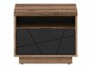 Table de chevet Fivale 115 (Chêne delano foncé + Noir mat)