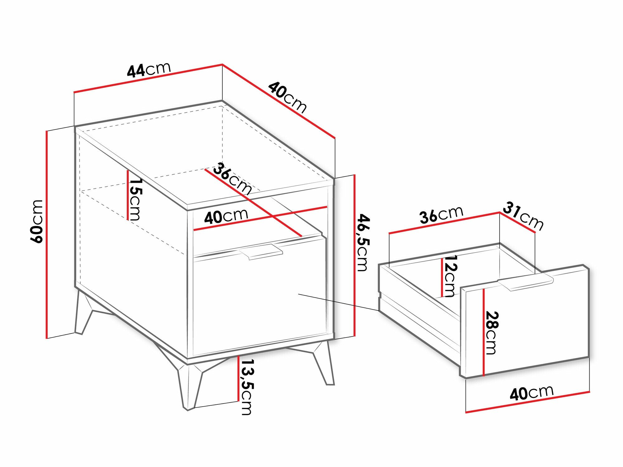 Table de chevet Comfivo Citrus