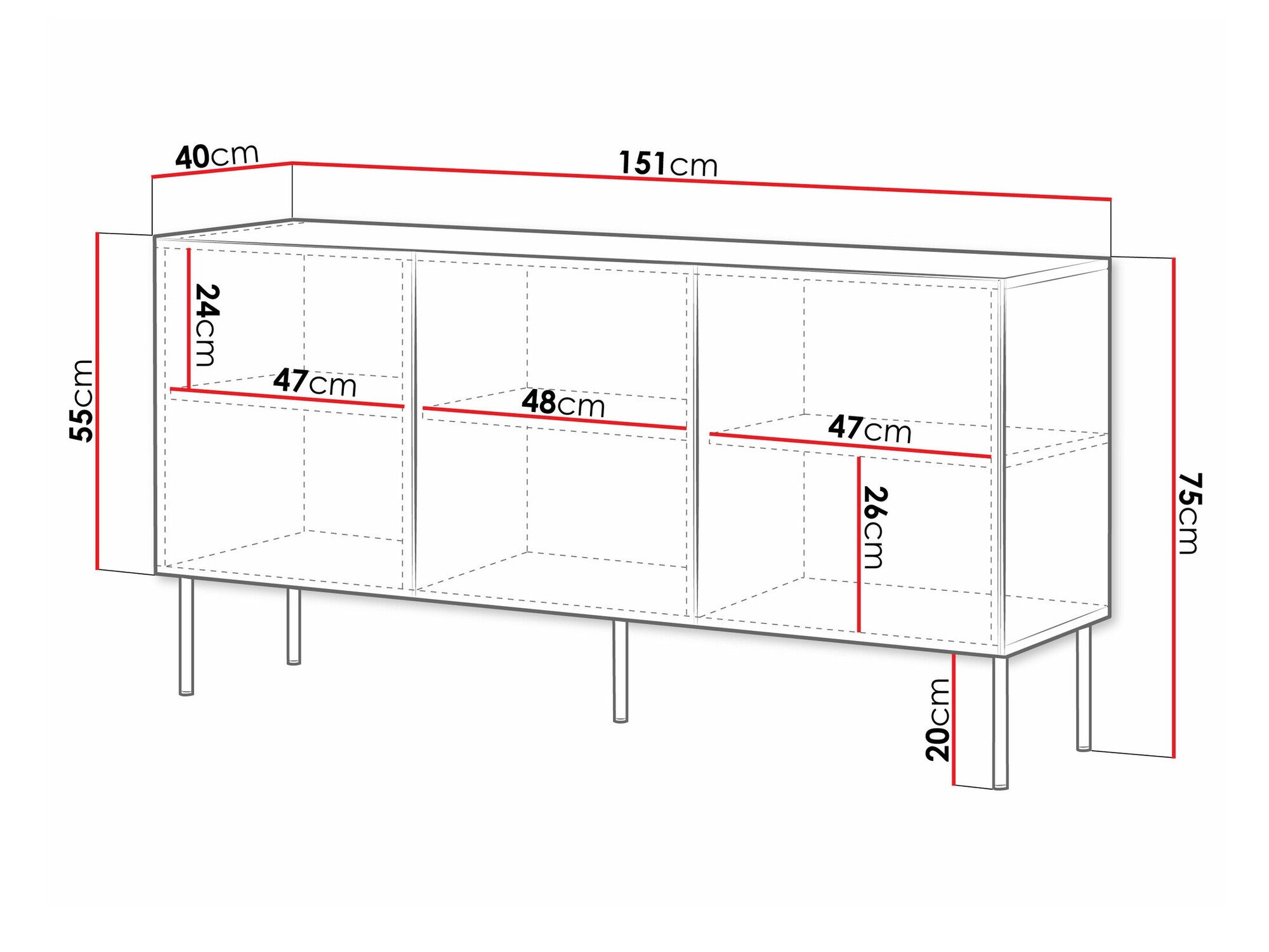 Buffet Monciru 100 (Blanc)